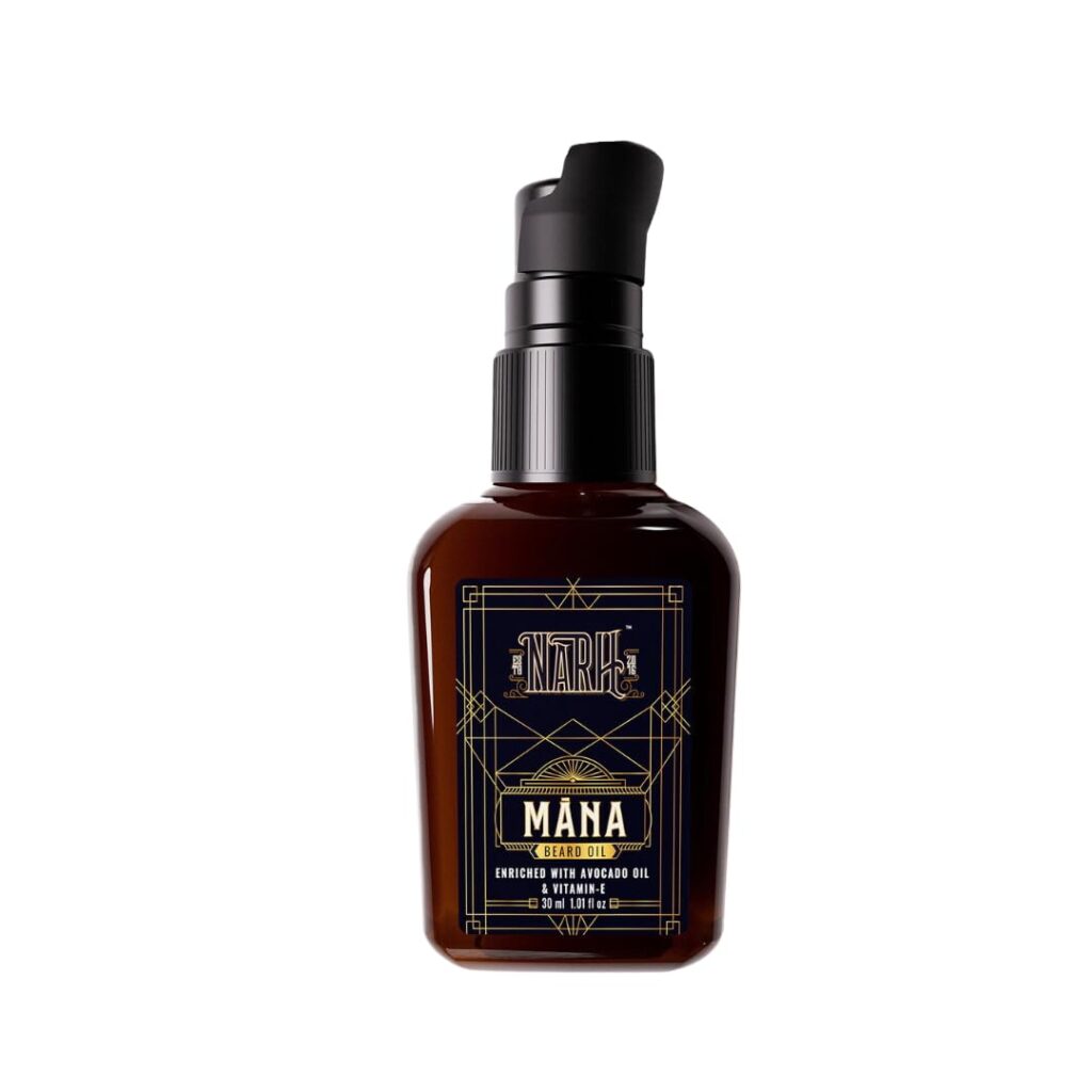 NARH MANA | Premium Beard Oil | All-Natural Grooming Oil with Oud Fragrance | Non-Sticky, Hydrating, Beard Nourishing Formula | Enriched with Jojoba, Avocado Oil & Vitamin E, 30ml