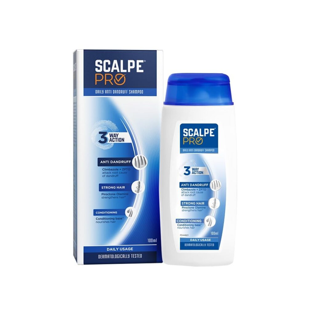 Scalpe Pro Daily Anti-Dandruff Shampoo | Removes Dandruff from Source | Helps with Itching, Irritation & Redness accompanying Dandruff | Scalpe Science | Climbazole & ZPTO Formulation | Strong & Smooth Hair | Daily Use | Dermatologically Tested Solution | For Women & Men | 100ml