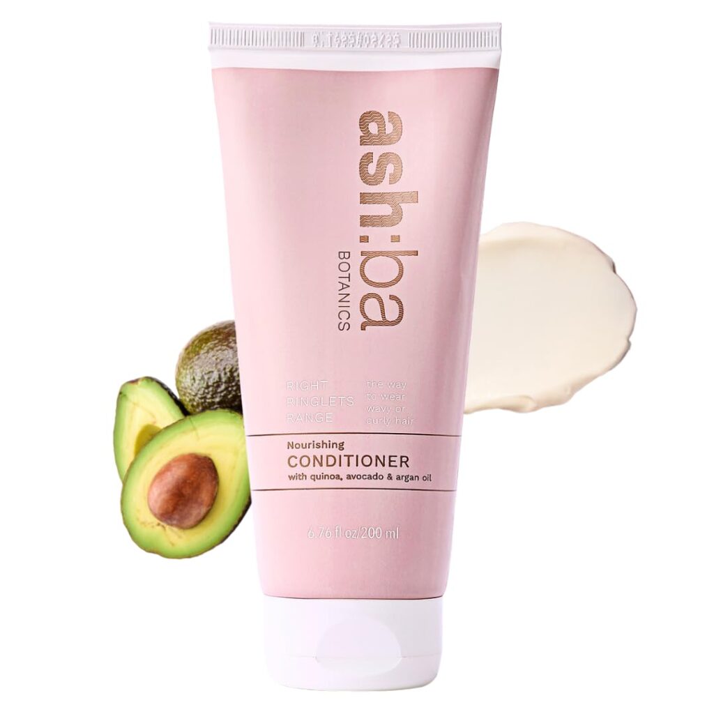 Ashba Botanics Nourishing Conditioner for Dry&Frizzy Hair|Deep Conditioning,& Hydration for Wavy,& Curly Hair|With Shea Butter,Argan,& Green Tea|Natural-Silicone,& Paraben Free-200Ml,1 Count