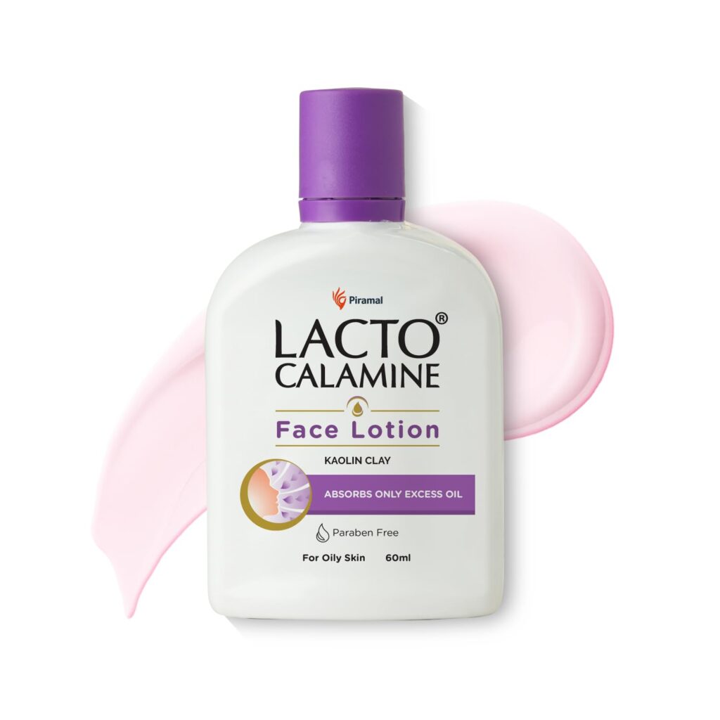 Lacto Calamine Face Lotion | 60 ml | Daily Moisturizer For Face - Oily Skin | Kaolin Clay, Glycerine & Zinc Oxide | Abosrbs Excess Oil | Fights Pimples, Darkspots & Blackheads | Body Lotion