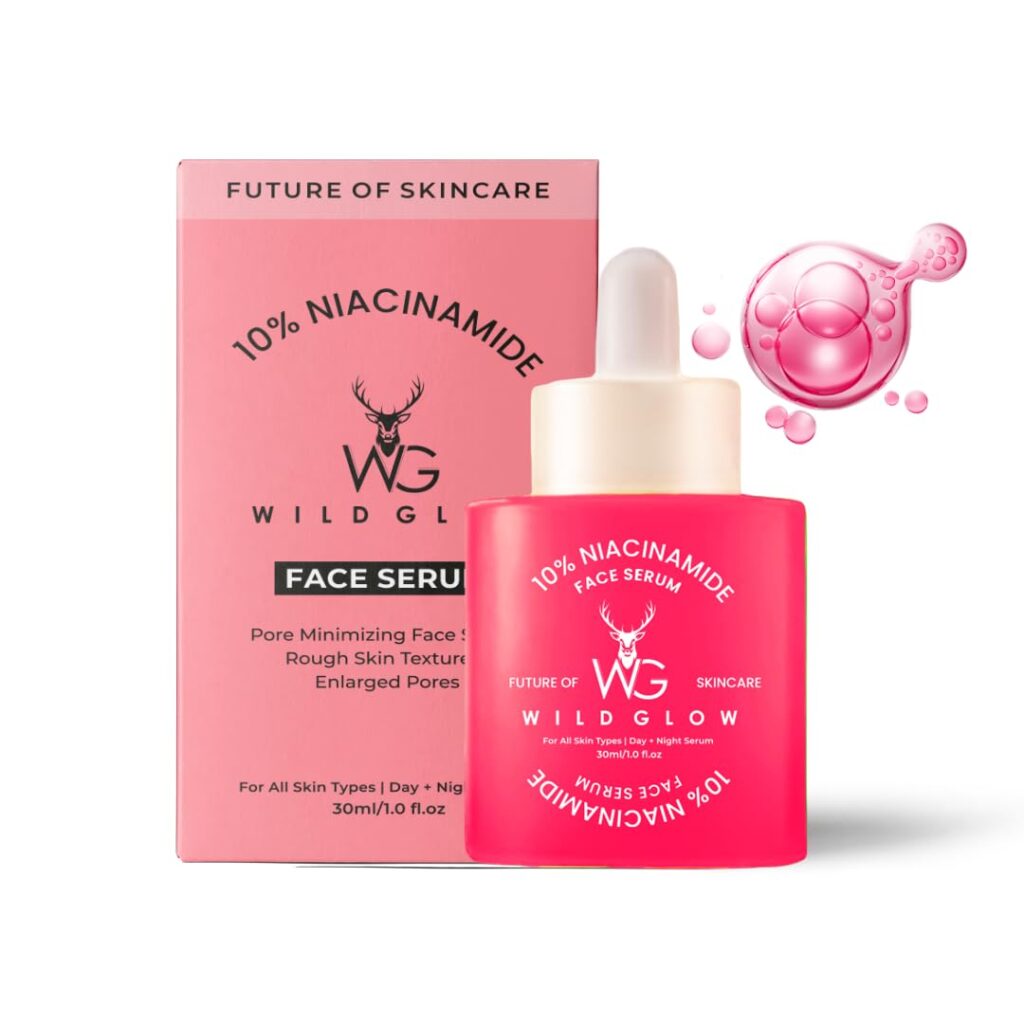 WILDGLOW 10% Niacinamide Face Serum | Pore-Minimizing & Texture-Refining Serum for Clear, Glowing Skin 30ml
