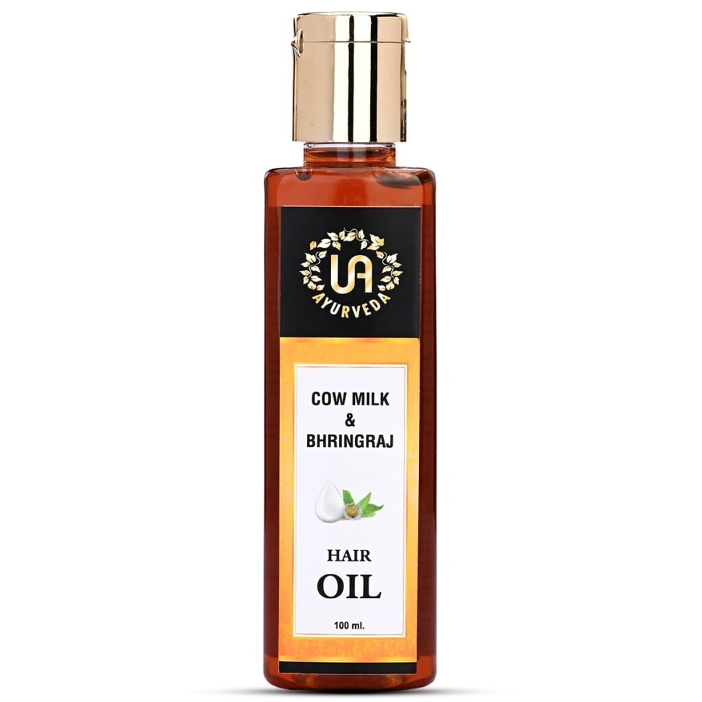 UA Ayurveda Pure Cow Milk Hair Oil Reverse Premature Greying in 4 weeks for Women & Men | Ayurveda Certified, AYUSH Approved |Hair Growth & Hair fall Control, 100% Pure, Natural | 100ml