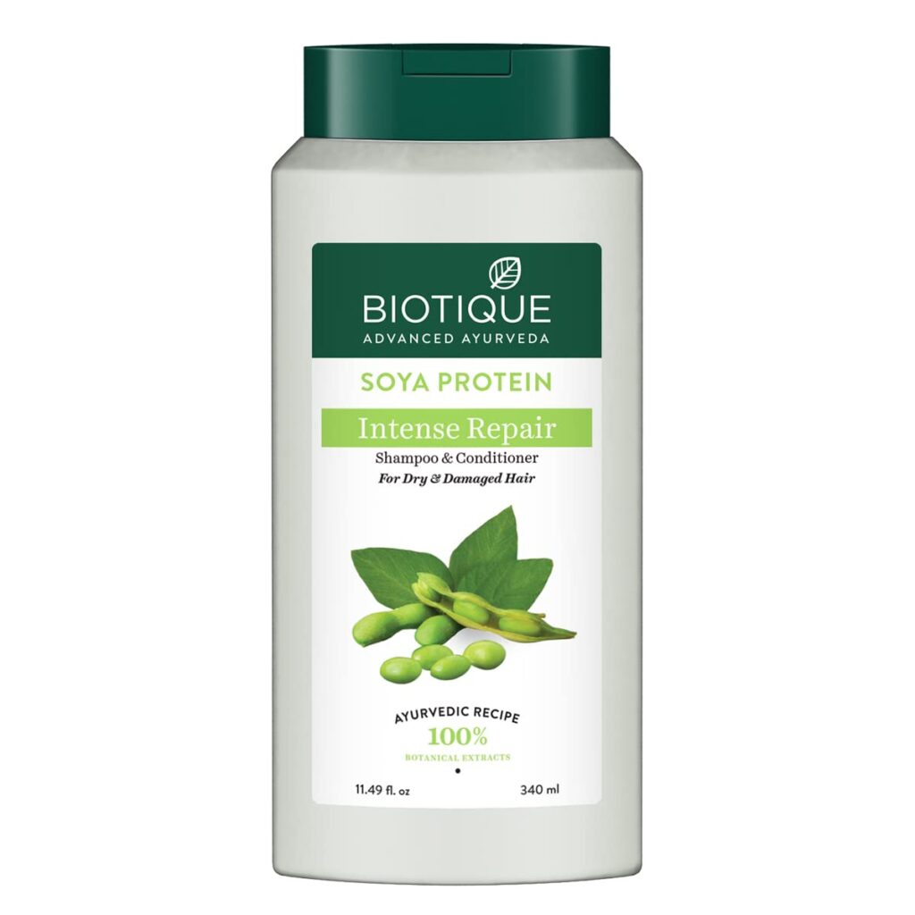 Biotique Bio Soya Protein Fresh Nourishing Shampoo | Repairs Dry and Damaged Hair |Maintains pH Balance |Promotes Healthy Shiny Hair| Prevents Color Fading | All Skin Types | 340ml