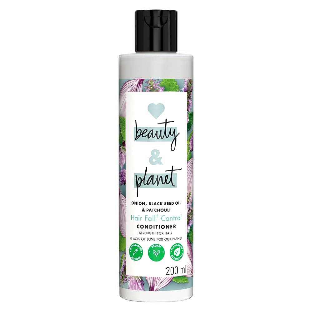 Love Beauty & Planet Onion oil|| Blackseed oil & Patchouli Hairfall Control Conditioner|| No Parabens|| No Dyes Patchouli Essential Oil|| 200 ml.
