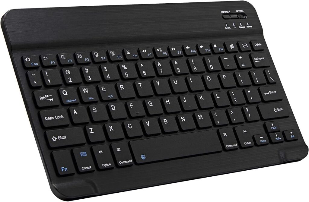 ProElite Ultra-Slim Bluetooth Keyboard Upto 13 inch Portable Mini Wireless Rechargeable Keyboard for Apple iPad Pro 12.9/Pro 13/Galaxy S10 FE+/S9+/Redmi Pad Pro/Lenovo Idea Tab Tablets Android, Black