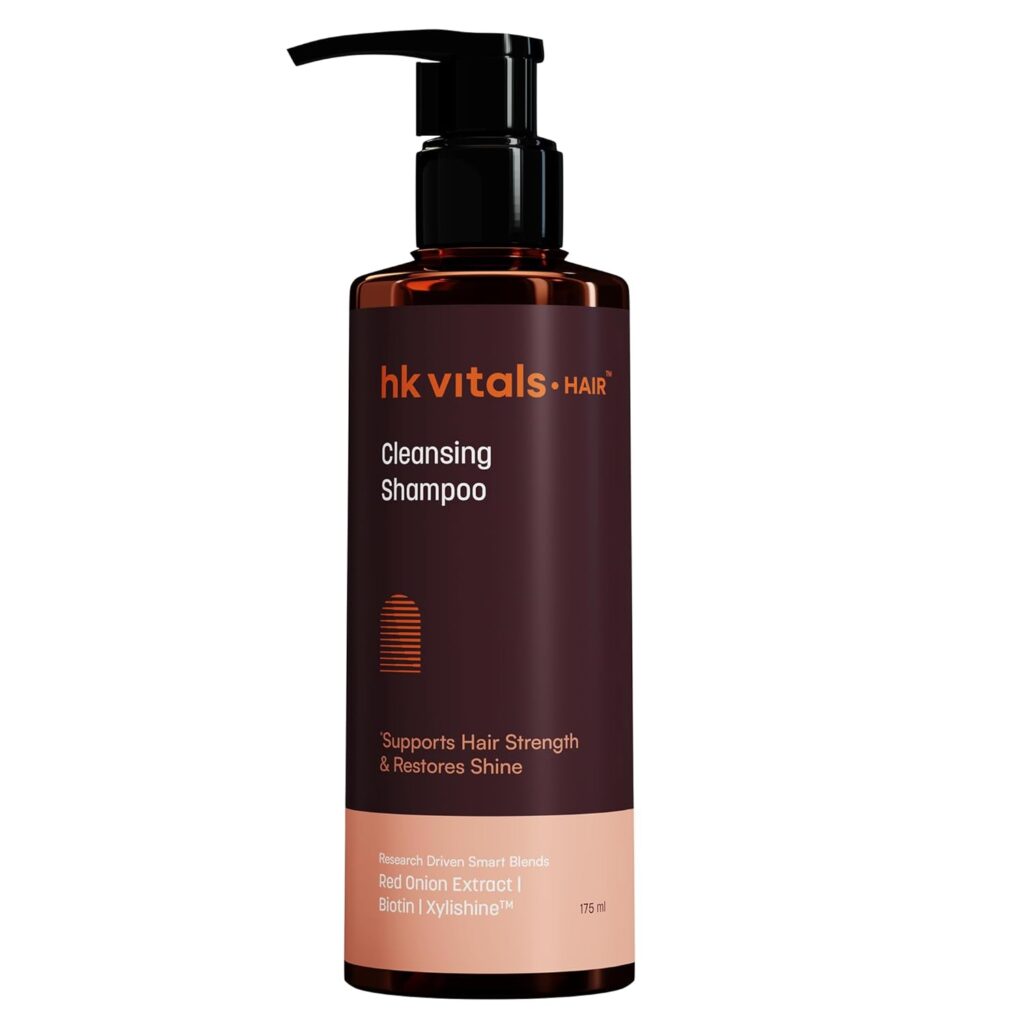 hk vitals Hair Cleansing Shampoo for Women & Men (175ml) | Supports Hair Strength & Restore Shine with Red Onion Extract | Biotin | Xylishine