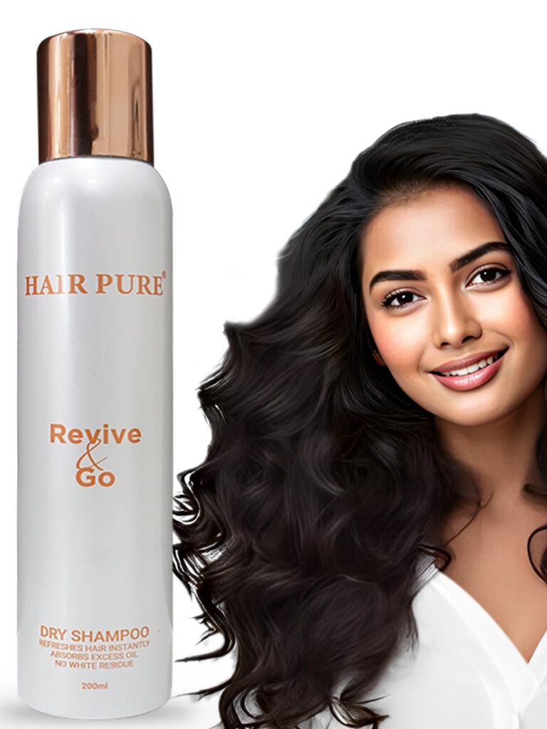 Hair Pure Dry Shampoo | Refreshes Hair Instantly & Add Volume | Absorbs Excess Oil | No White Residue | with Natural Ingredients Coconut Oil & Shea Butter | For Women & Men -200ml