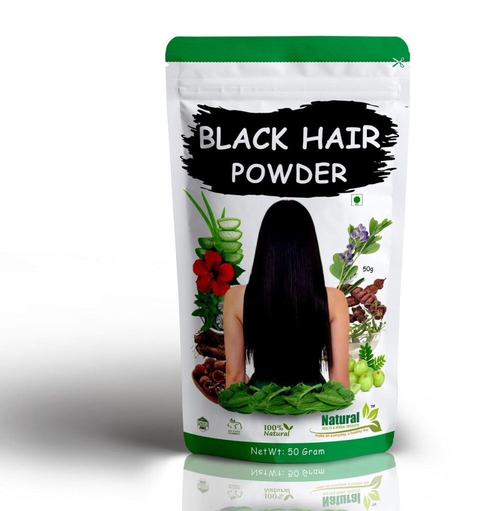 Natural Health & Herbal Products Herbal Jet Black Hair Color Shampoo – Instant Results, Ammonia-Free, Safe for All Hair Types, Natural Ingredients, No Mess, Suitable for Sensitive Scalps-50g