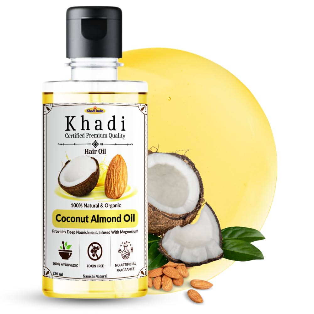 KHADI Coconut & Almond Enriched with Rosemary Best For Deep Nourishment Herbal Hair Oil | 120 ml