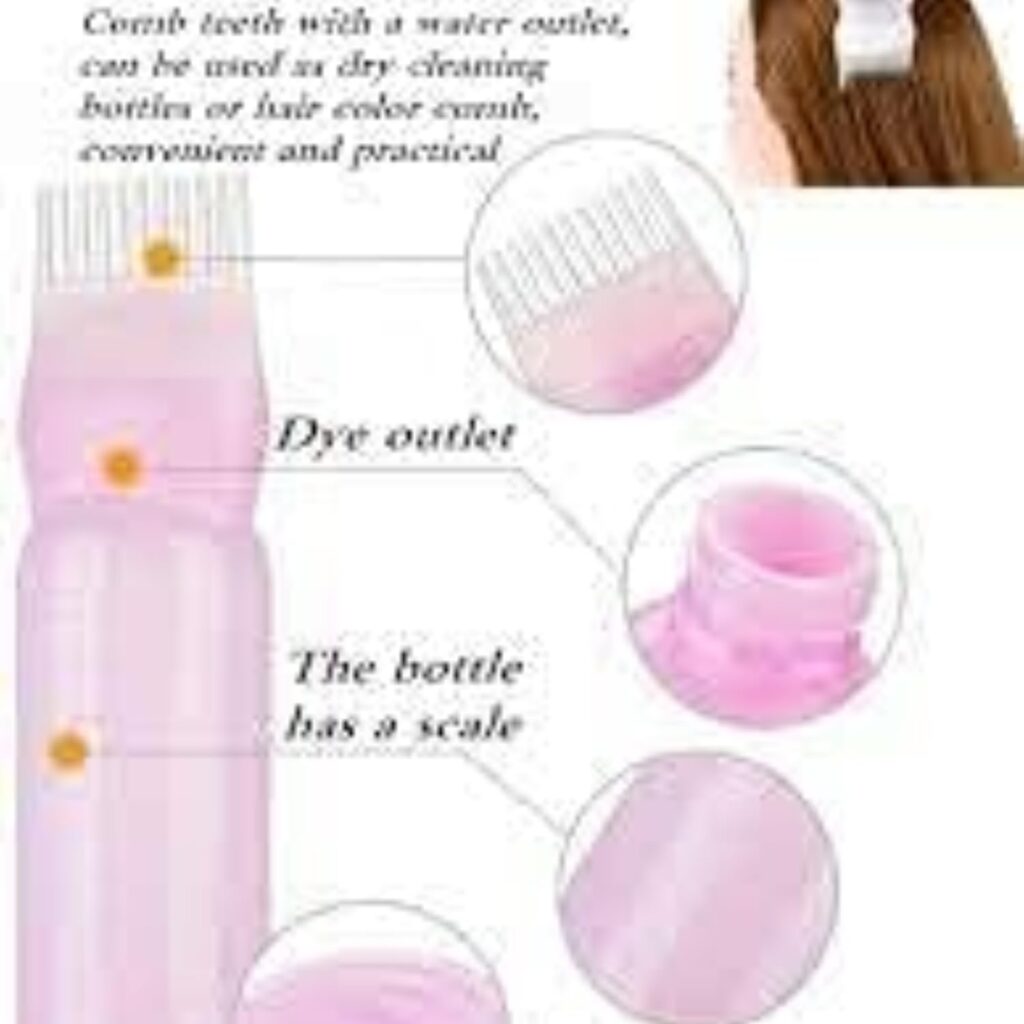 LETURE 120ML Hair Dye Applicator Bottle with Brush – Plastic Hair Oil & Hair Coloring Tool for Salon & Home Use (PAck Of 1)