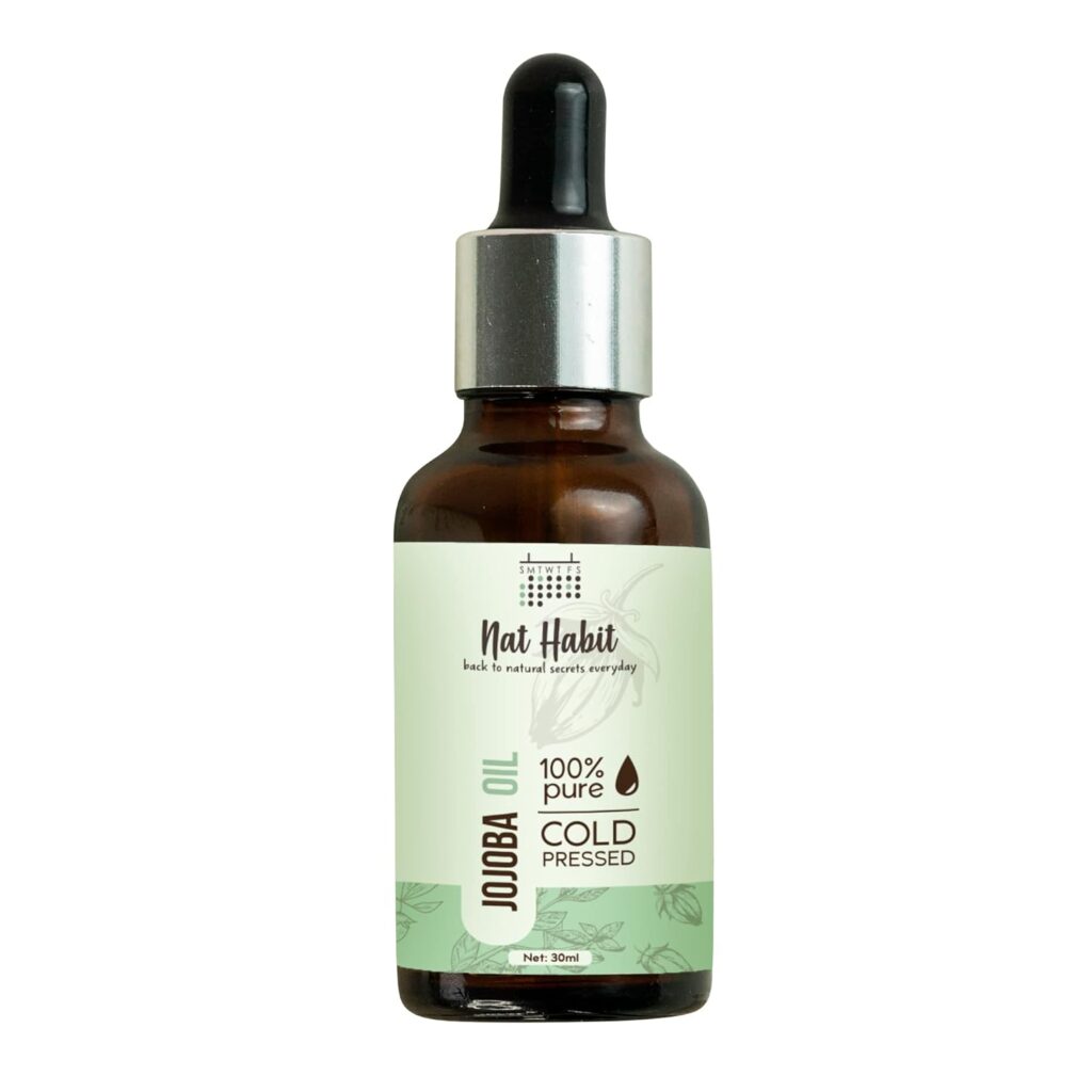 Nat Habit Cold Pressed 100% Pure Jojoba Oil for Skin & Hair With Vitamin E, Omega-9, Mineral Free - (30ml)