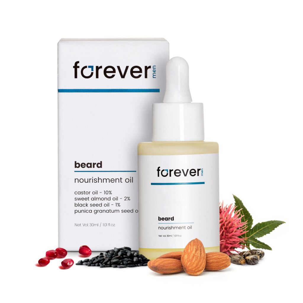 Forever Men Beard Growth Oil Infused with Black Seed and Sweet Almond Oil