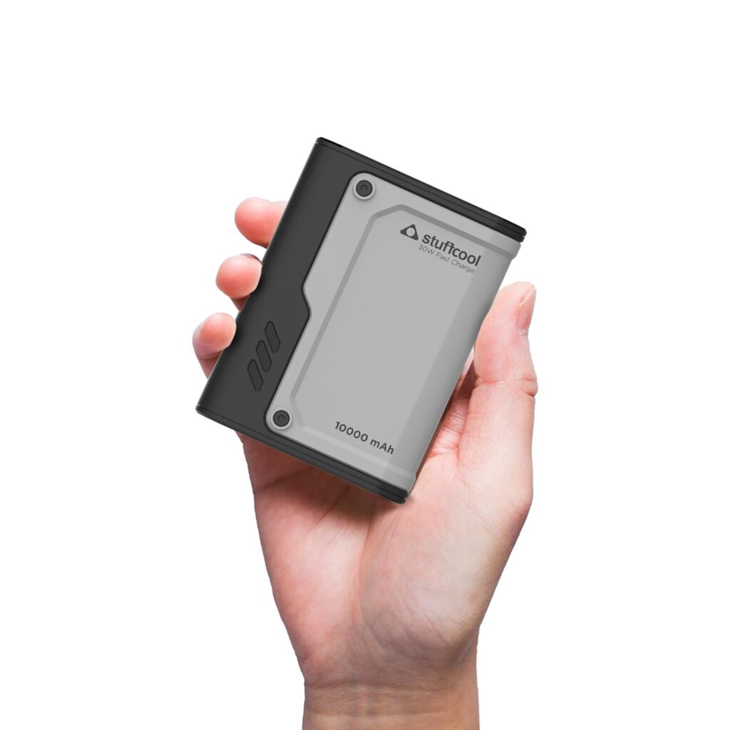 Stuffcool Mega II Compact 10,000mAh 25W Powerbank with Samsung Super Fast Charging, Charges iPhones & Pixels 50% in 30 Mins, 33W PPS for Nothing, Universal Fast Charging for Oppo, OnePlus - Grey