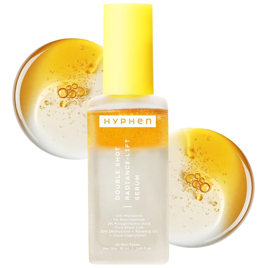 Hyphen 18% Brightening + 20% Collagen Face Serum | Double Serum with 11% Mandarin 5% Niacinamide 2% PGA & Bakuchiol | Brightening & Collagen Boost | Dark Spots & Melanin Reduction | All Skin Type-50ml