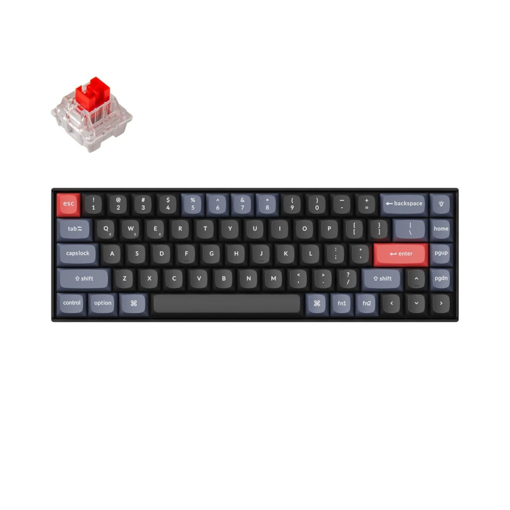 Keychron K6 Pro Wireless Custom Mechanical Keyboard, QMK/VIA Programmable Macro, Hot-Swappable Keychron K Pro Red Switch Keyboard, 65% Layout RGB Backlit Office Keyboard for Mac Windows Linux
