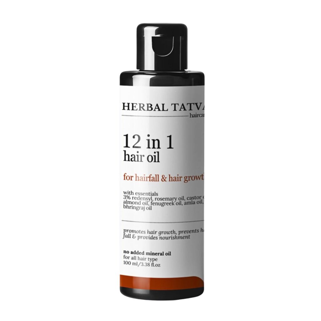 Herbal Tatva 12-in-1 Hair Oil | For Hair Growth, Hair Fall Control & Healthy Scalp | Rosemary, Castor, Amla, Coconut, Almond, Bhringraj, Redensyl | 100% Pure, Natural & Organic | For Men & Women | 100ml