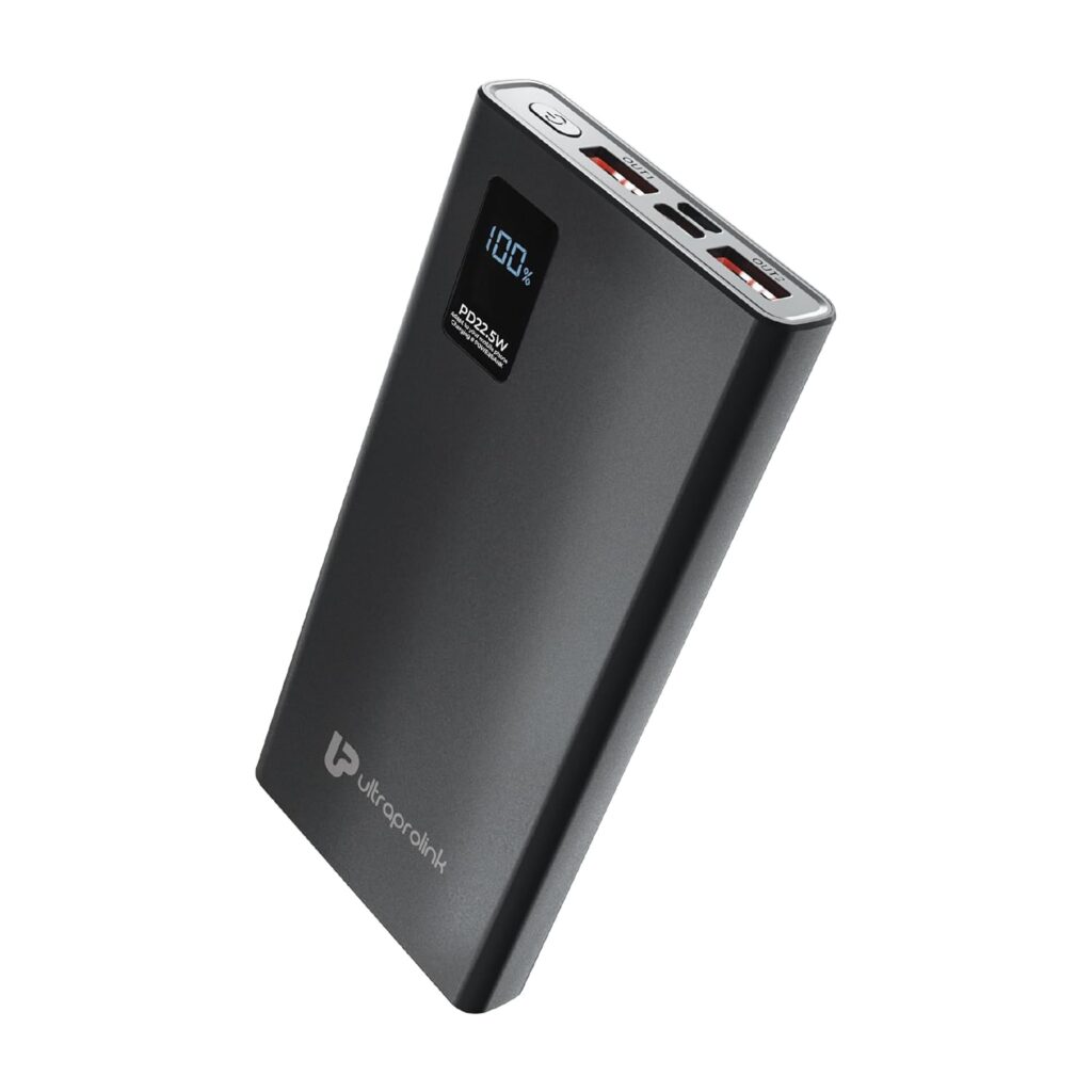 UltraProlink 10000mAh Slim 22.5W QC-PD -PPS Power Bank|Juice-Up Pro |for iPhone 15/14,iPad,Galaxy, Nothing & Pixel Phones|UM1119|Black