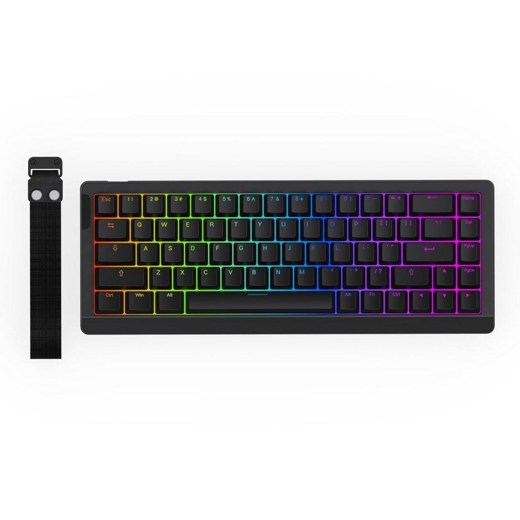 EPOMAKER HE68 Lite Hall Effect Gaming Keyboard, 8k Polling & 128K Scan Rate, 0.005mm Adjustable Trigger, 0.125ms Latency, 5-Layer Sound-Dampened, Snap Key, SOCD, A-RGB, Wired, Mac Software (Black)