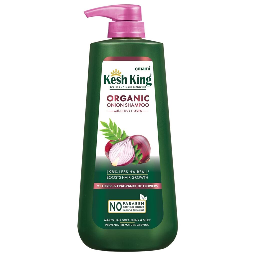 Kesh King Organic Onion Shampoo With Curry Leaves Reduces Hair Fall Upto 98%,Keeps Hairs Smooth Upto 48Hrs - 600Ml,625 Grams