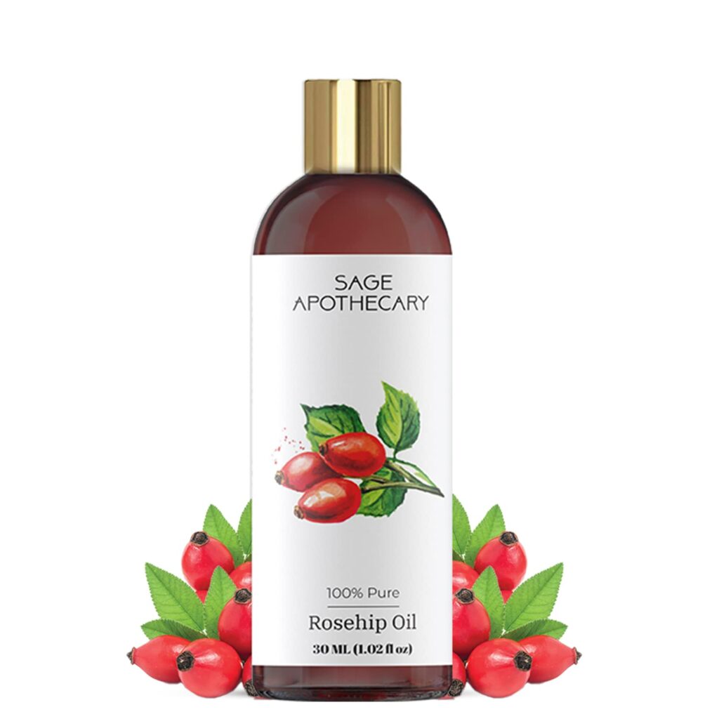 Sage Apothecary Rosehip Oil Healthier Hair and Glowing Skin | For Thicker and Brighter Skin | 30 ML