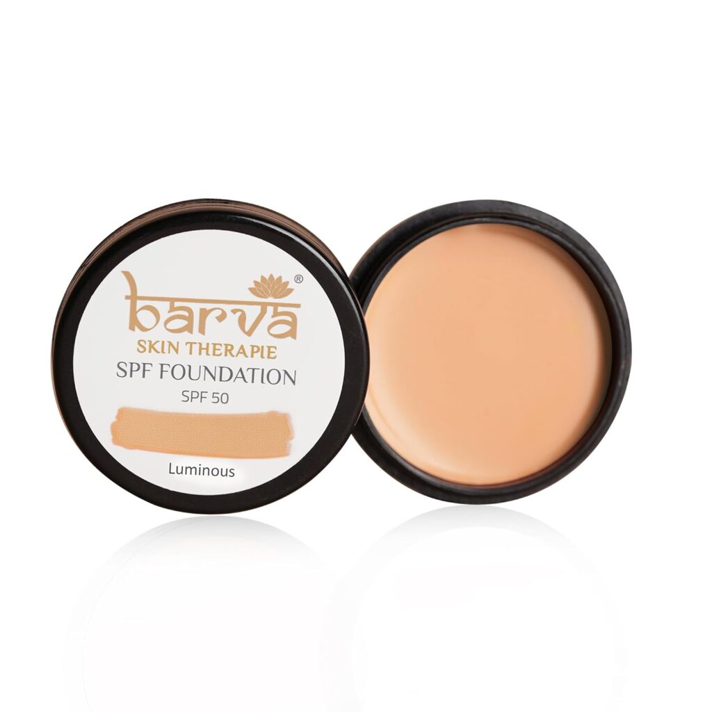 Barva SPF 50, 2 in 1 Cream Foundation and Concealer, Perfect for Indian Skin Tones, 9g (Luminous)