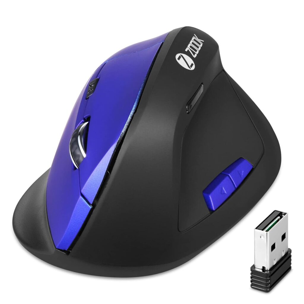 Zoook Infinite Vertical Mouse,6 Buttons,Ergonomic High Precision Sensor, Auto Turn Off/Wireless Optical Mouse