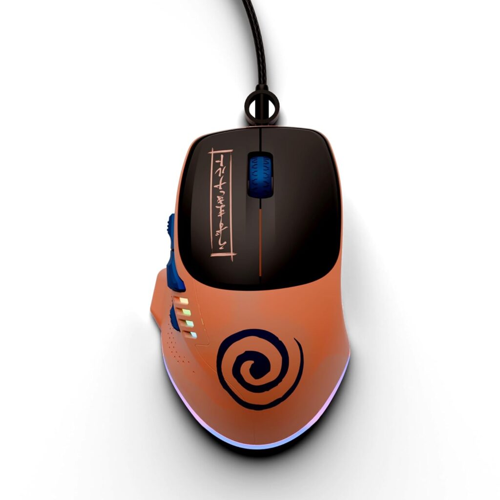 Kreo Gaming Mouse with Programmable Buttons & RGB Lighting | Top Pixart Sensor | Adjustable DPI Optical Sensor | Lightweight & Durable (Hawk, Orange)