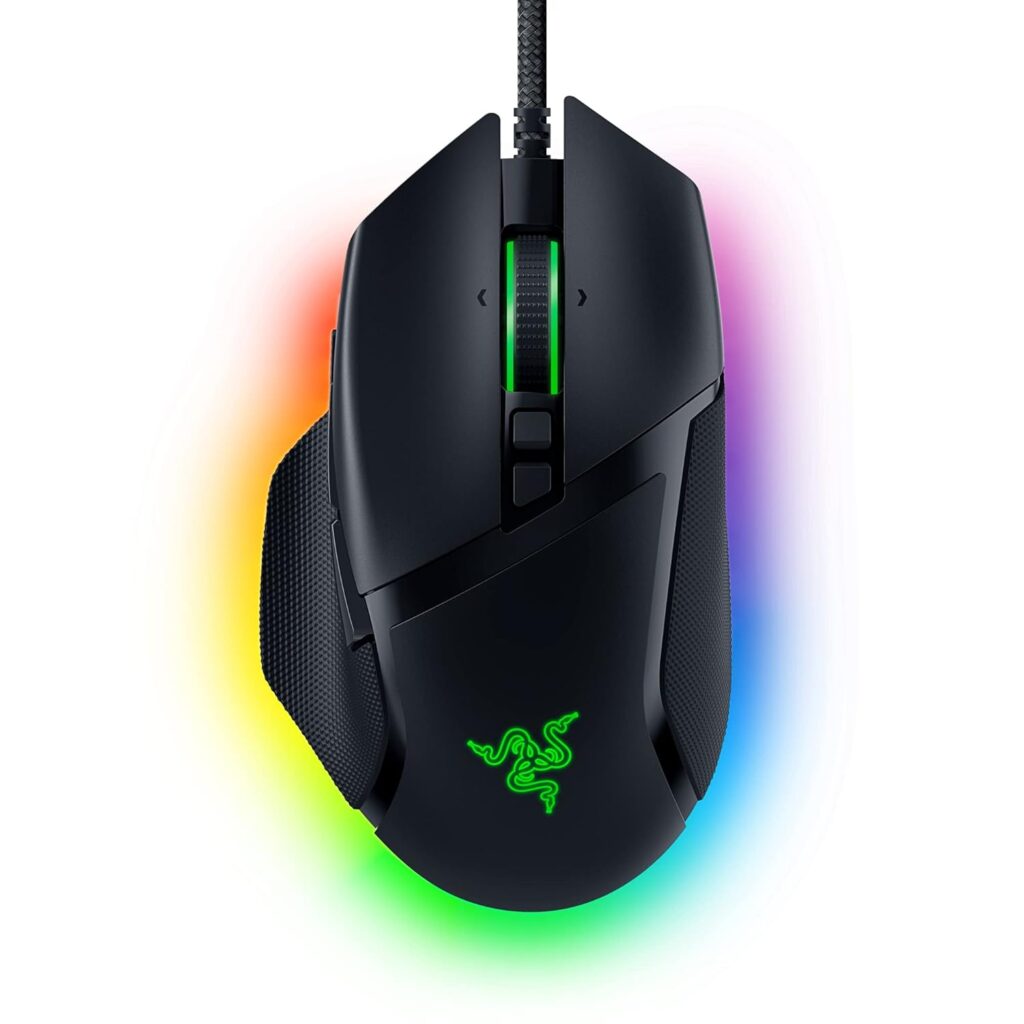 Razer Basilisk V3 Customizable Ergonomic Gaming Mouse: Chroma RGB Lighting - 26K DPI Optical Sensor - 11 Programmable Buttons - HyperScroll Tilt Wheel - Classic Black - RZ01-04000100-R3M6