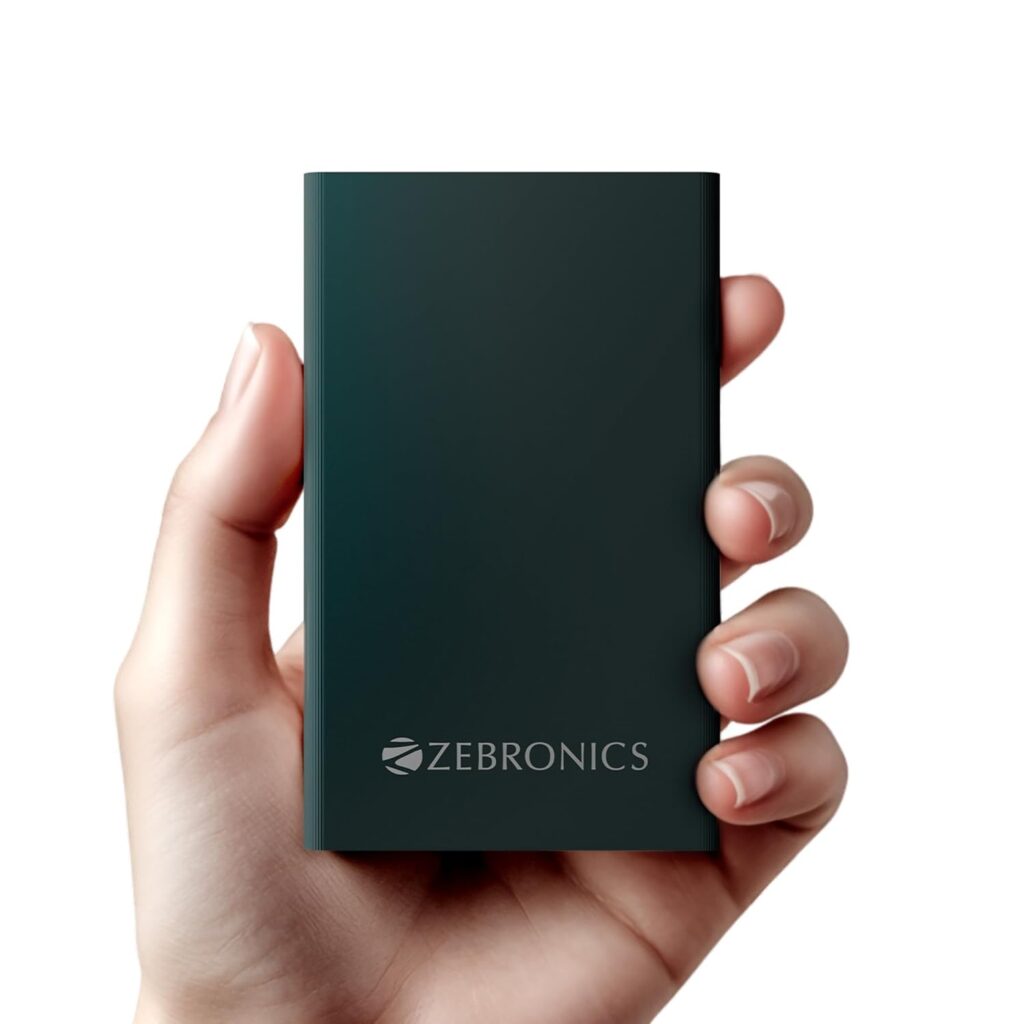 ZEBRONICS EnergiTank 10MR1, Metal Power Bank, 10000 mAh, 22.5W Super Fast Charging PD 3.0 (PPS), Sleek & Stylish, Type C & USB Port, LED Indicator, for iPhone, Android, Tablets, Airpods (Olive)