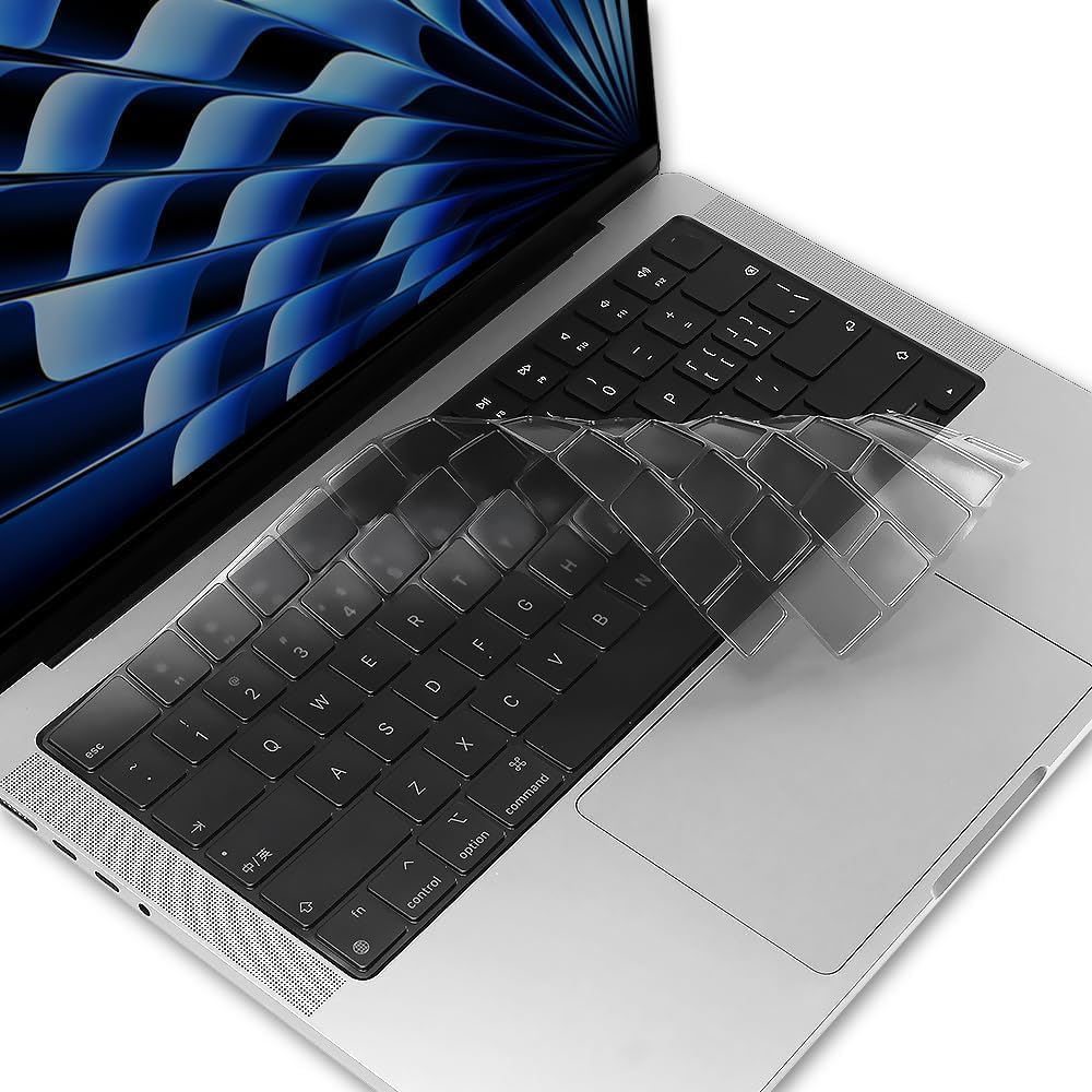 Tukzer Ultra Thin Protector Skin Keyboard Cover for MacBook Air 13.6" M4 A3240 M3 A3113 M2 A2681 2025-2021 15" A3240 A3113 A2681 A3241 A3114 A2941,Pro 14"16" M4 M3 M2 M1 A3112 A3185 A3401 A3403 A3186