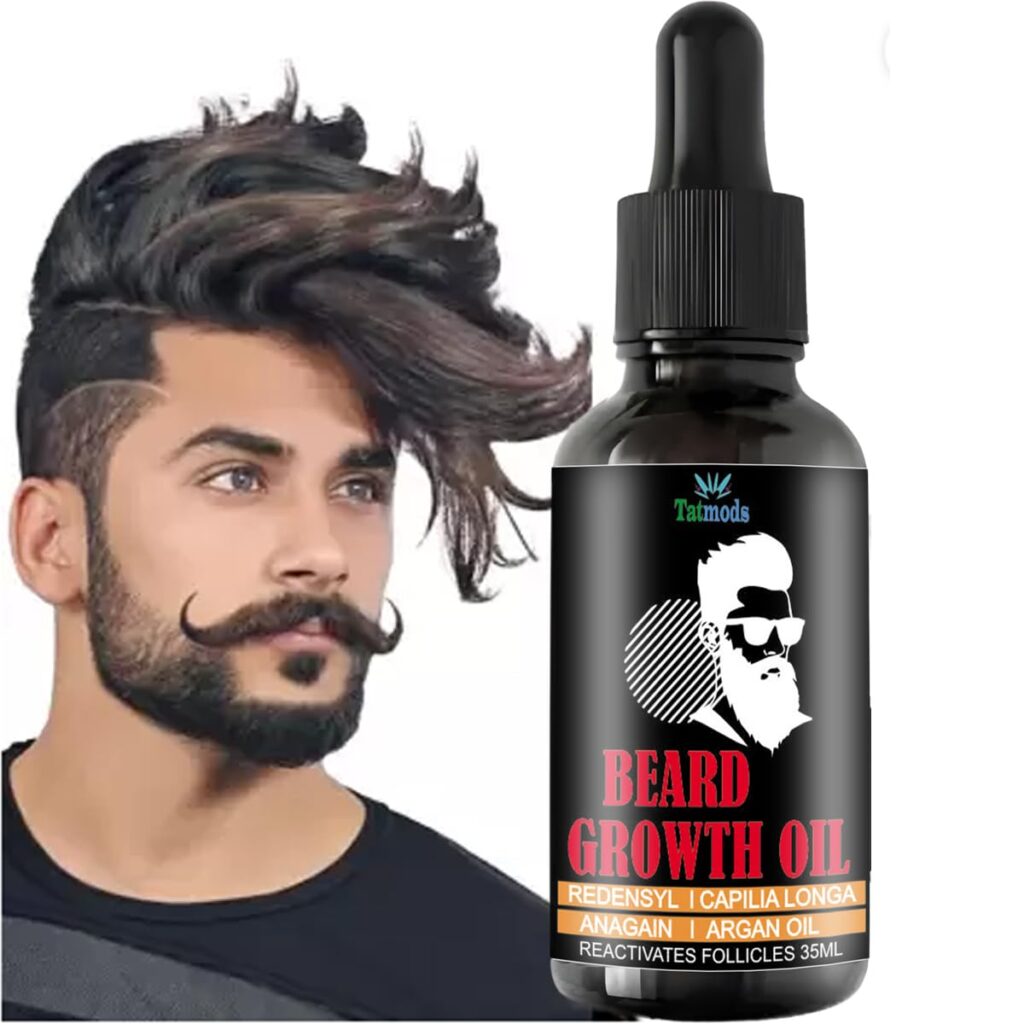 Tatmods Beard Revitalizing Oil | 15 Natural Oils & Vitamin E | For Thicker, Softer & Stronger Beard – 30ml