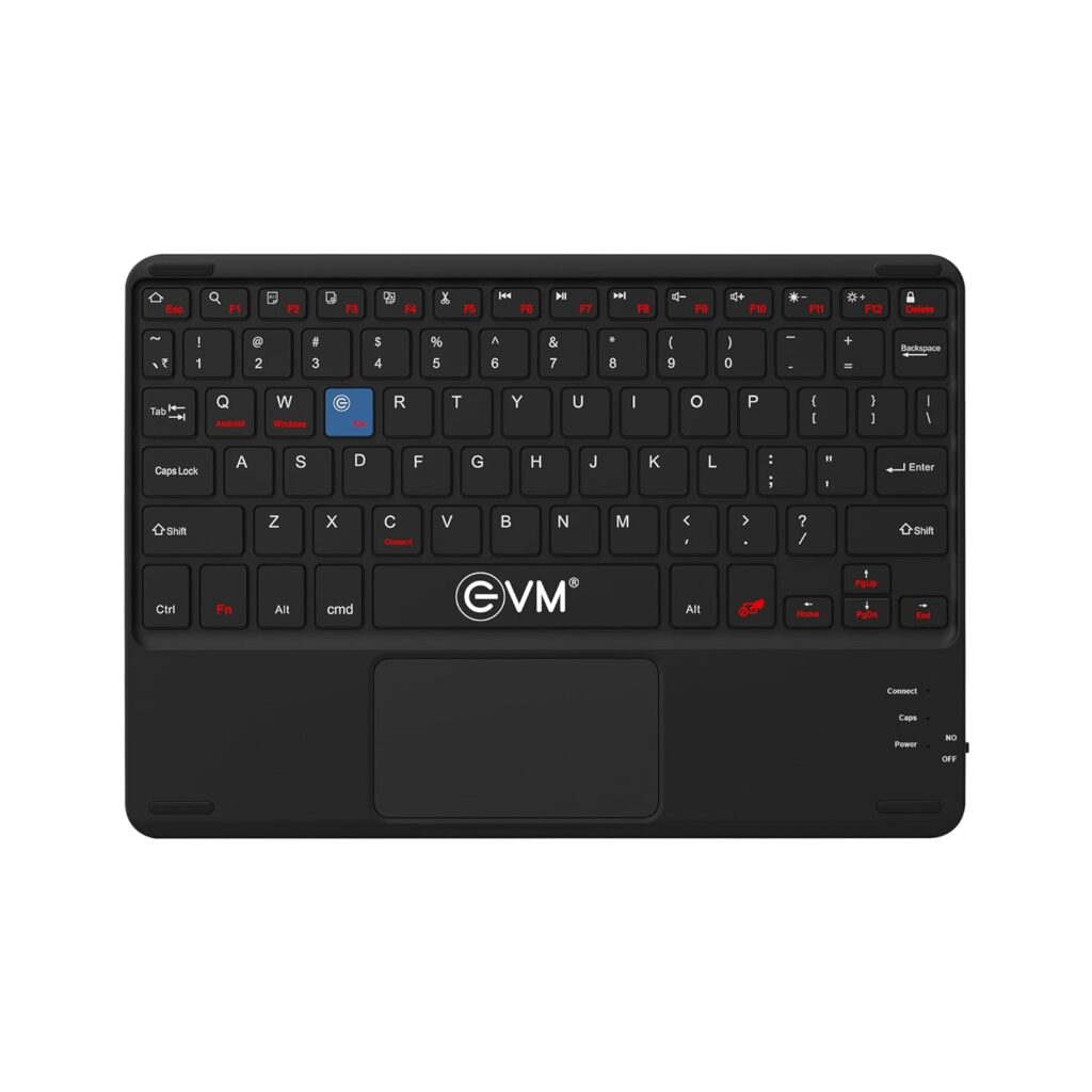 EVM EnAir Wireless Rechargeable Keyboard | Bluetooth 5.0 | Ultra-Slim & Lightweight | 78 Keys Universal Compatibility | Type-C Charging-1 Year Warranty(WLK-009)