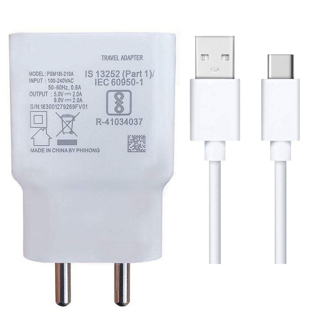 Fast Type-C Charger For Samsung Galaxy M31, Samsung Galaxy M 31 USB Type-C Super Fast Charger Wall Adapter | Type-C Fast Charger | 20W Phone Charger for Type C Adapter with Fast Charging Charger Original Adapter Like Wall Charger|Mobile Charger|Android USB Charger With Cable Easy to Carry (2.4 AMPERE, T:H1|, VVO, WHITE)
