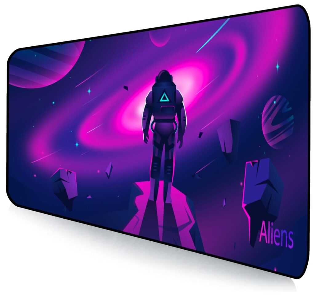 Aliens Extended Gaming Mouse Pad Desk Mat for Computer, Laptop, Keyboard, Smooth Cloth Surface, Nonslip Rubber Base, Compatible with Laser and Optical Mouse, Office, Home 580x280mm (EXT-53)