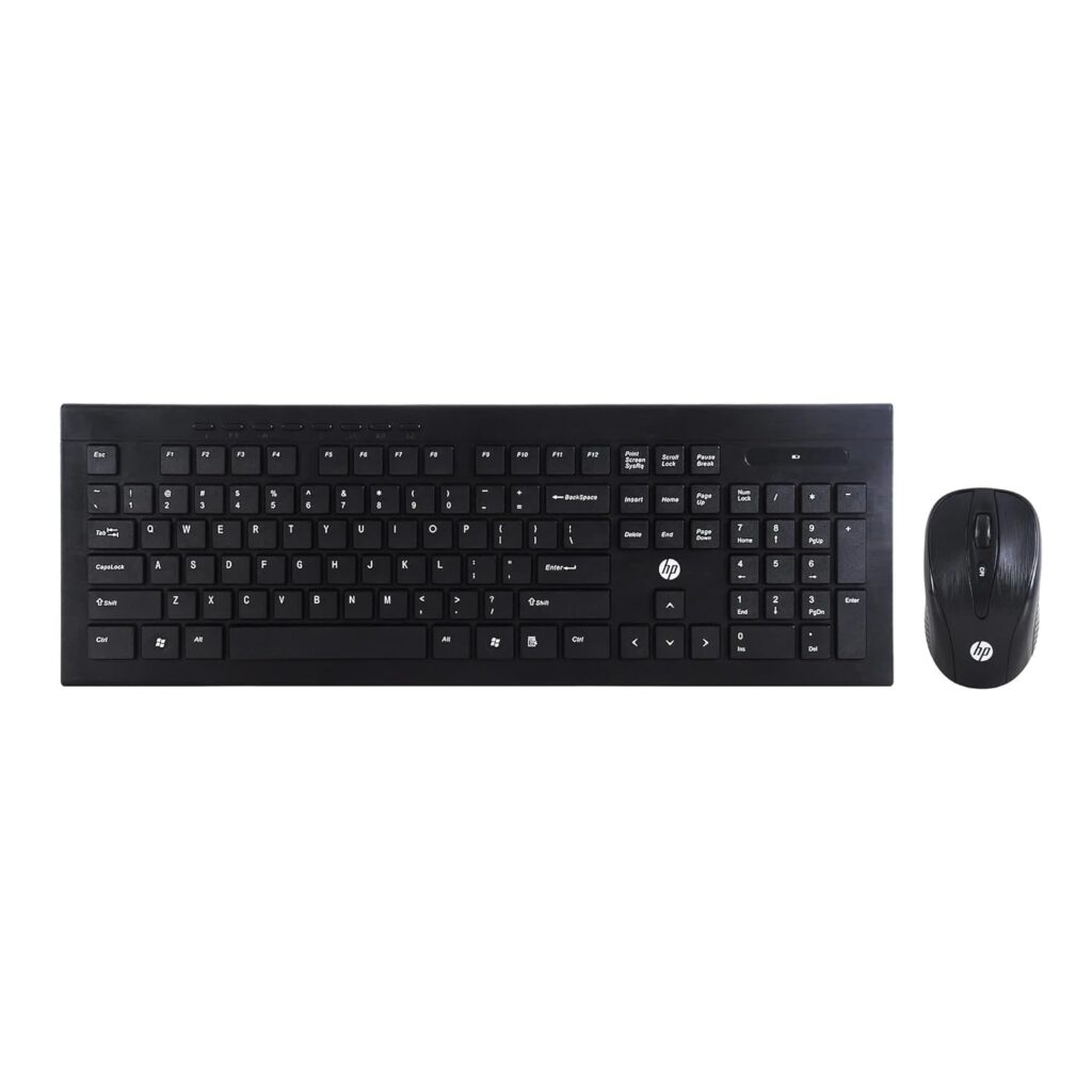 HP USB Wireless/Cordless Spill Resistance Keyboard and Mouse Combo/2.4G Wireless Technology with 10m Working Range (4SC12PA), Black