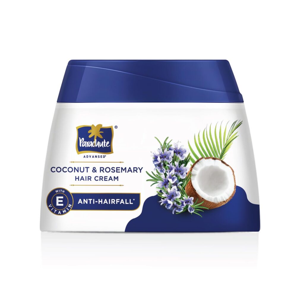 Parachute Advansed Coconut & Rosemary Hair Cream 210ml | Anti – HairFall | 10X Hair Breakage Reduction | 2X Smoother, Softer Hair | Leave-in Hair Cream | Pre Wash Hair Cream | For Men & Women