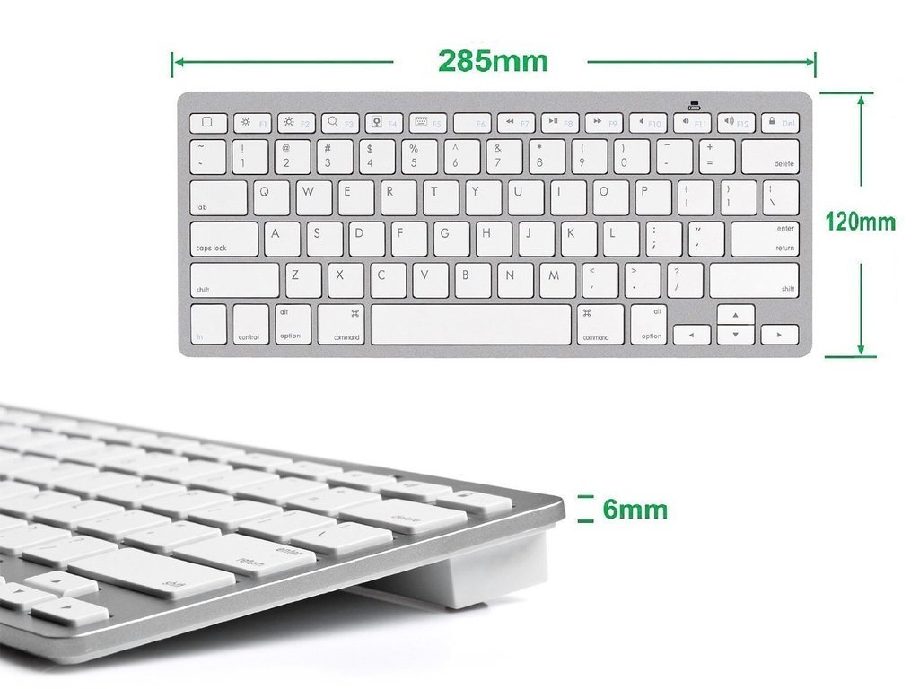 Technotech Ultrathin Wireless Bluetooth Keyboard for iPad/iMac/iPhone/Android Phones/Samsung Galaxy Tab and Other Tablets