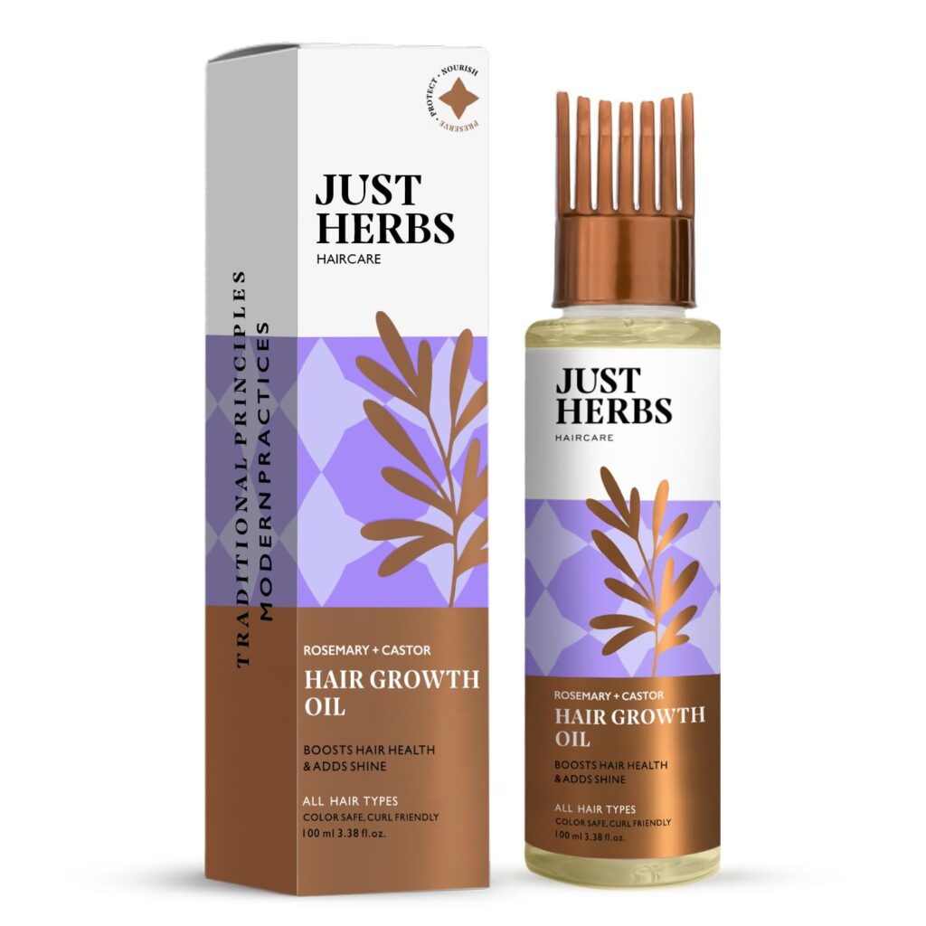Just Herbs Rosemary Hair Growth Oil Promotes Hair Growth and Reduces Hairfall & Dandruff 100 ml
