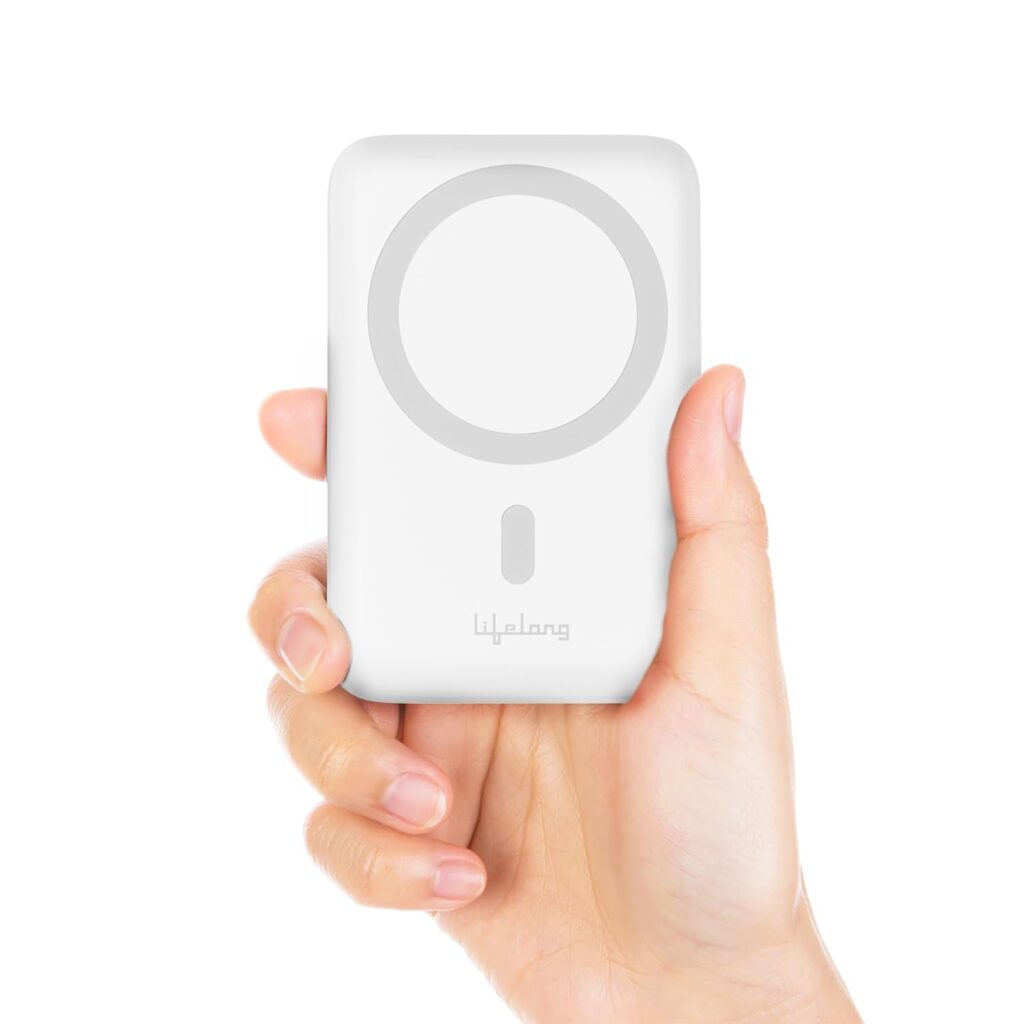 Lifelong Flux 10000mAh Quick Charge 3.0|Magsafe Power Bank with Type-C PD Output(22.5W)& Input(18W)|Wireless Output 15W|Portable Charger for Mobiles,Earbuds,Wireless,Speakers & Tablets,White