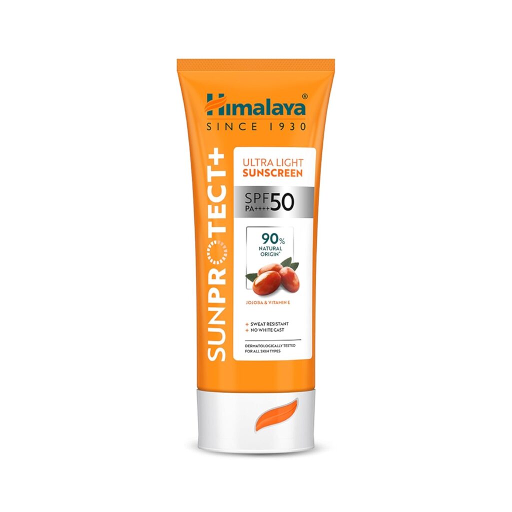 Himalaya All Skin Sunprotect + |Ultra-Light Sunscreen Cream|Spf 50 Pa ++++|90% Natural Origin Ingredients|Zero White Cast|98% Broad Spectrum Protection|Sweat &Water Resistant|For Men &Women|50 G