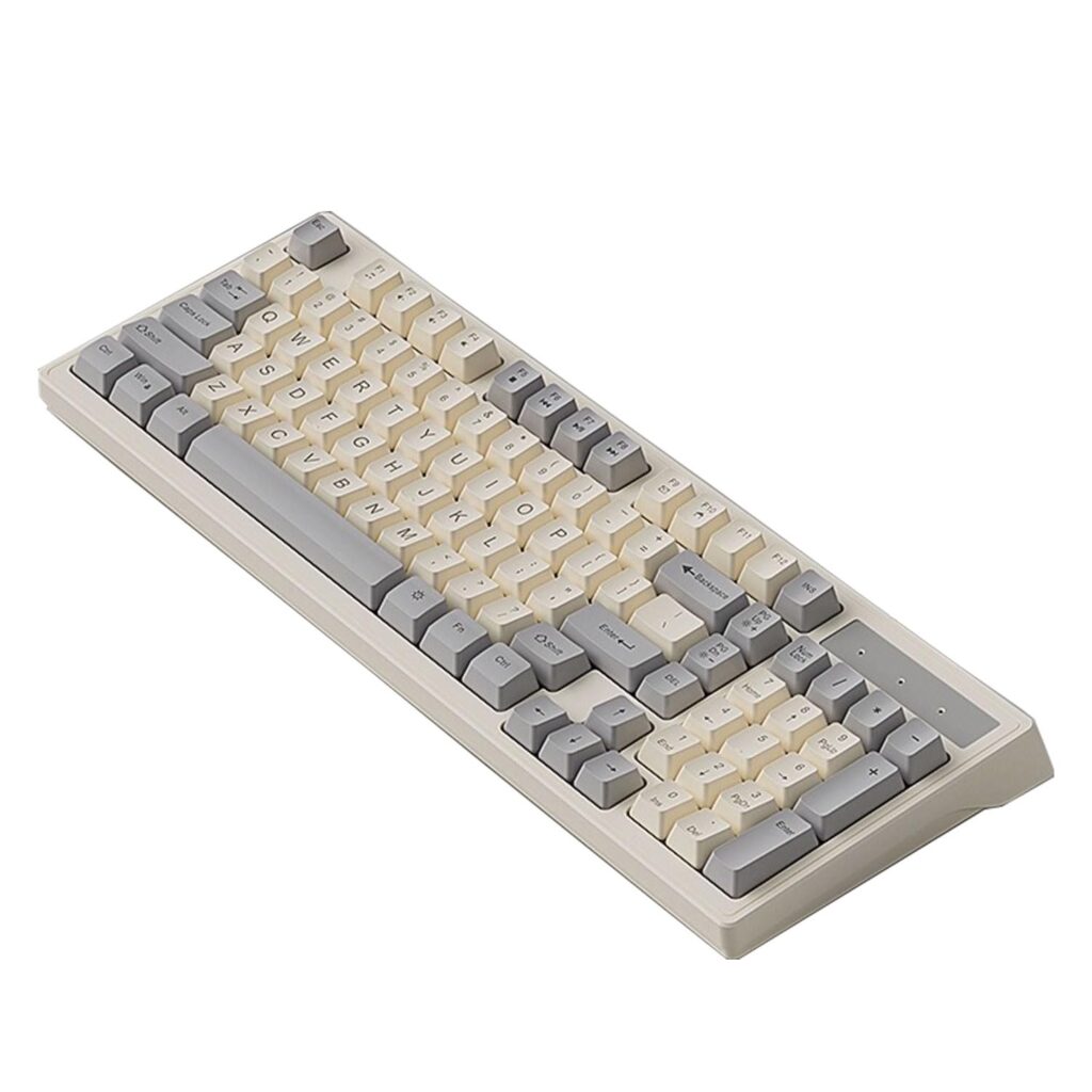 Rapid Trigger Gaming Keyboard Retro Keyboard Wired Performance USB Full Key with Numeric Keypad 98 Keys Quiet Typing Cream (Gray)