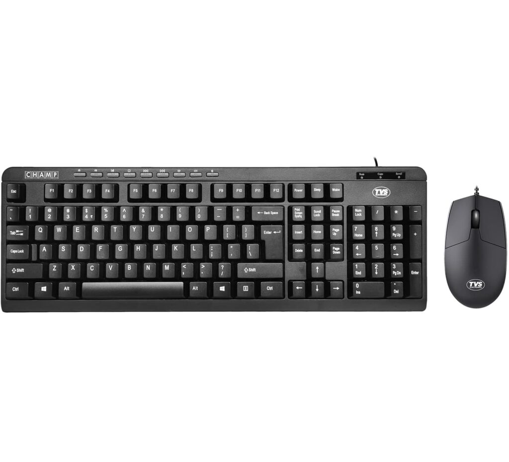 TVS ELECTRONICS Champ Executive Multimedia Combo (Wired Keyboard & Mouse)|10 Million+ keystrokes|Multimedia Functions
