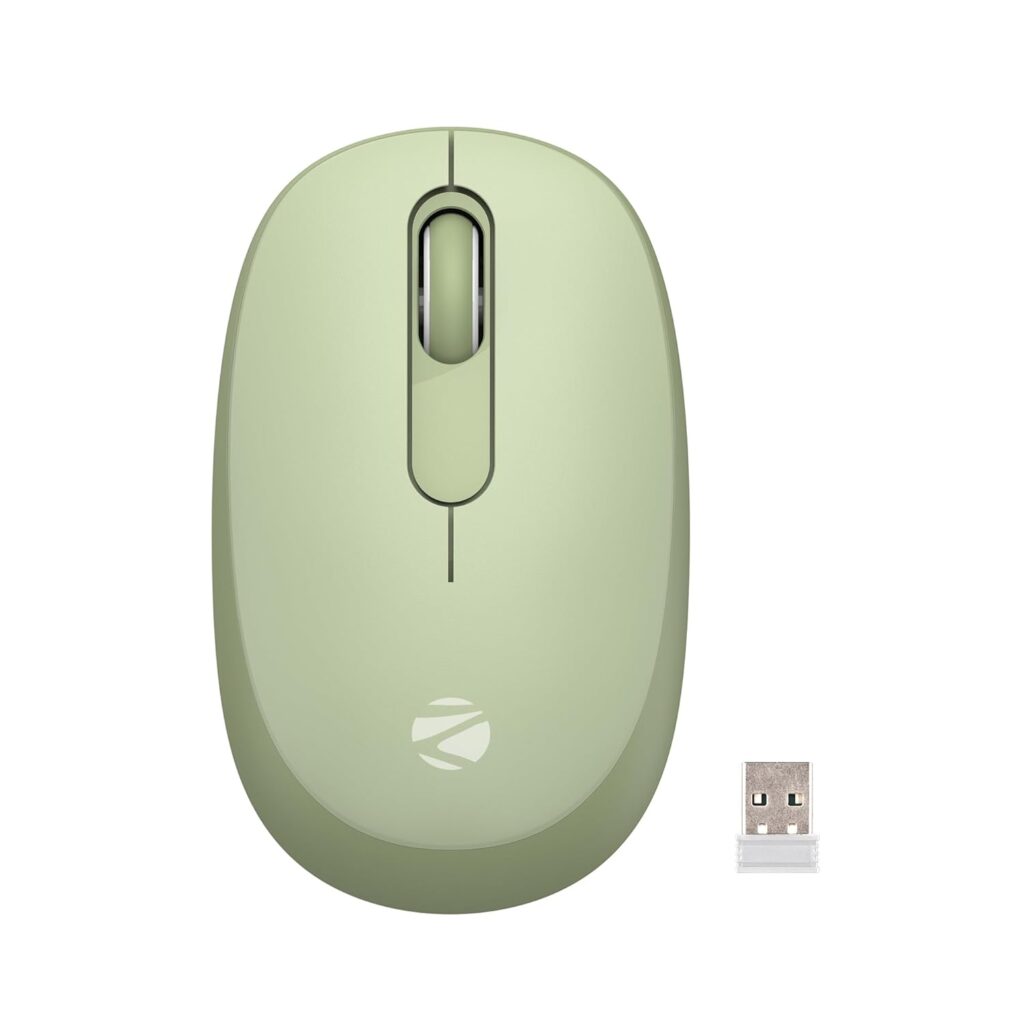 ZEBRONICS Groot Wireless Mouse, Dual Mode (2.4GHz + BT), Upto 1600 DPI, Silent Operation, 3 Buttons, Comfortable & Ergonomic, for Mac | Laptop | Computer, with 2 Years Warranty (Green)