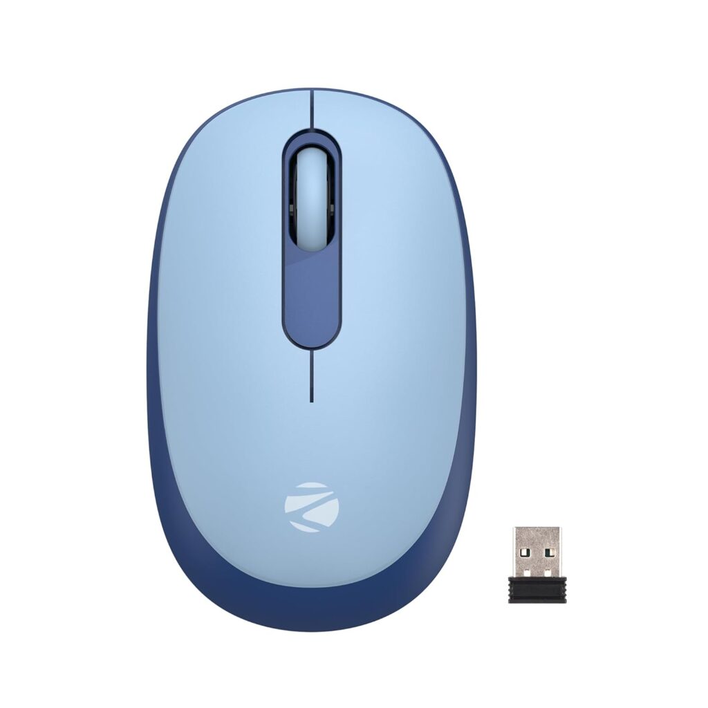 ZEBRONICS Groot Wireless Mouse, Dual Mode (2.4GHz + BT), Upto 1600 DPI, Silent Operation, 3 Buttons, Comfortable & Ergonomic, for Mac | Laptop | Computer, with 2 Years Warranty (Blue)