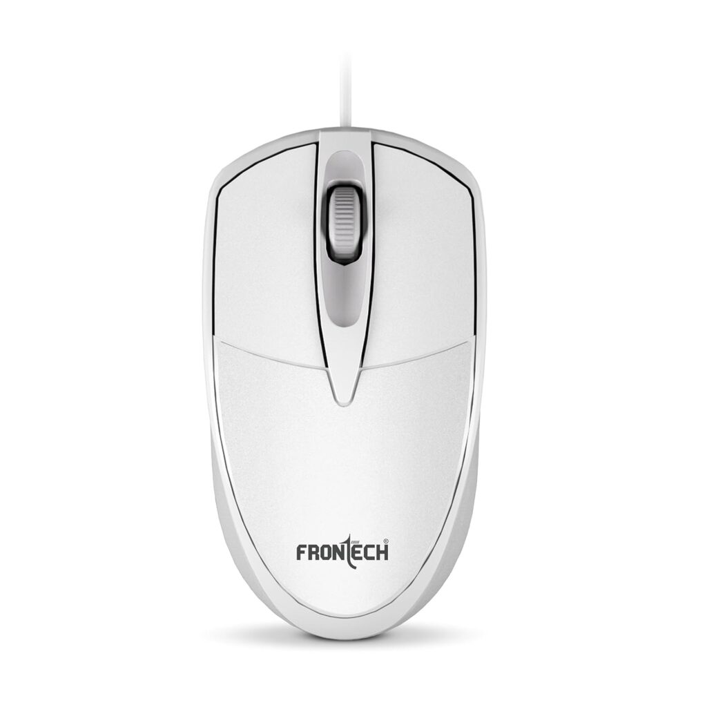 FRONECH Precision Pro – Ultra-Quiet Ergonomic Optical USB Mouse with Smooth Scroll Wheel (MS-0047W)