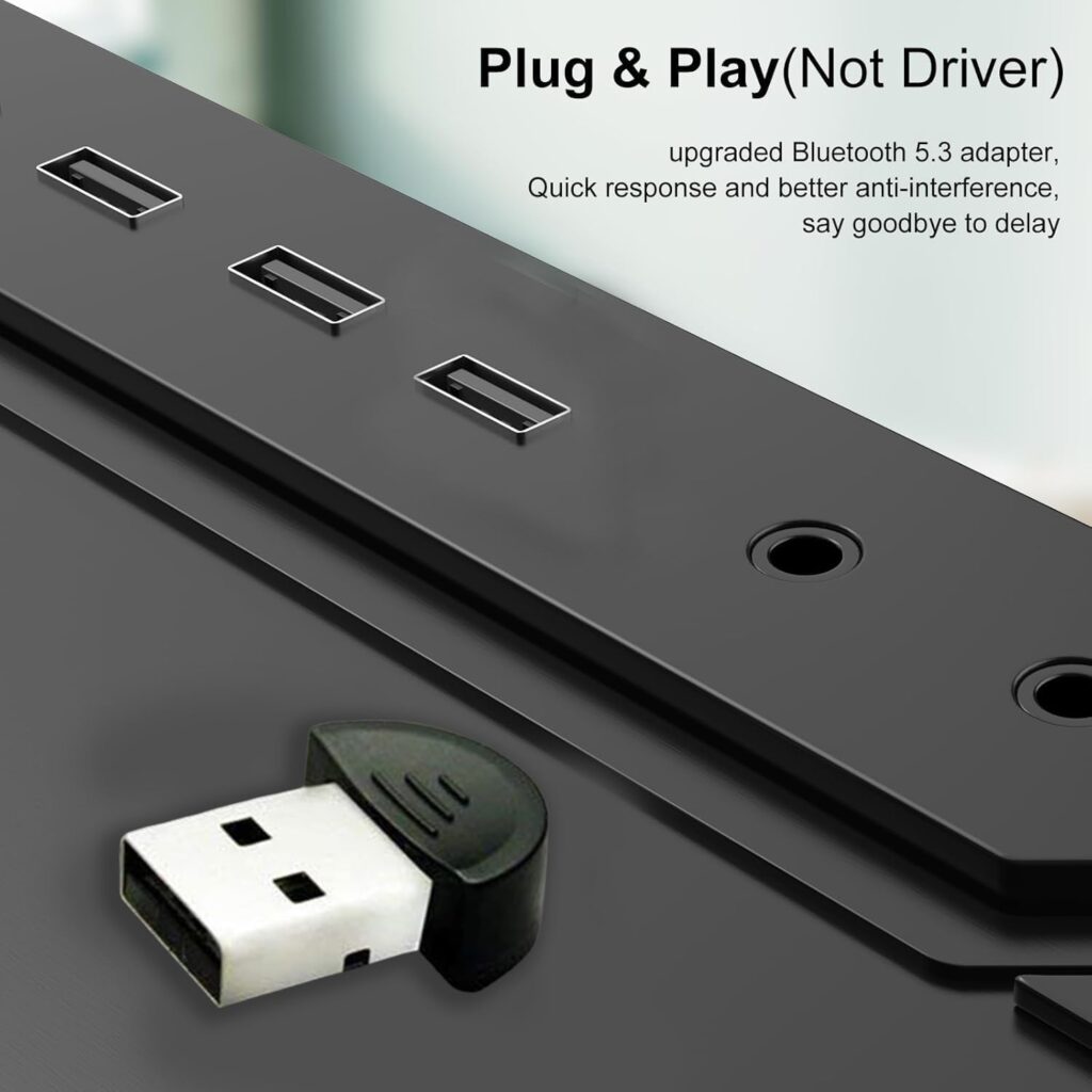 BigPlayer USB 5.0 Bluetooth Dongle Receiver – High-Speed Bluetooth 5.0 Adapter for PC, Laptop, Audio Devices, Wireless Keyboard, Mouse – Plug & Play, Up to 100ft Range