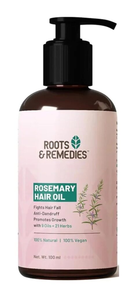 Roots & Remedies Rosemary Hair Oil for Hair growth, Strengthens Hair | Controls Hair Fall | Nourishes Scalp | 100% Pure, Natural, Vegan | 100 ml