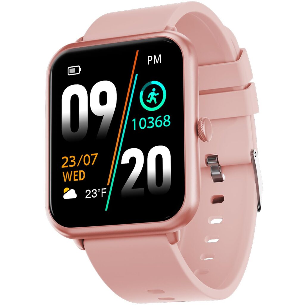 Fire-Boltt Ninja Call Pro Smart Watch with Bluetooth Calling, 1.69 Inch HD Display, AI Voice Assistant, 100 Sports Modes, SpO2, Heart Rate Monitor & Dual Chip, Smart Watch for Man & Woman – Pink