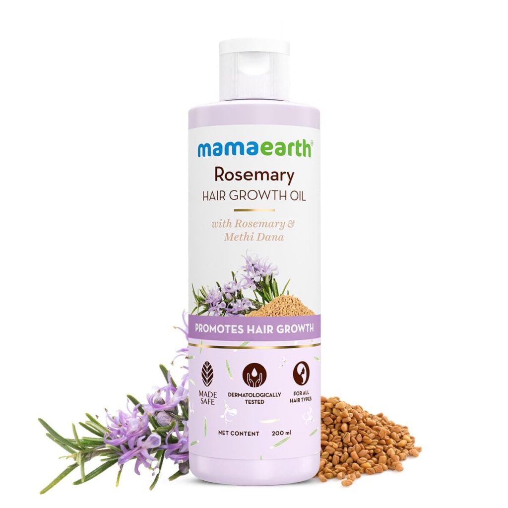 Mamaearth Rosemary & Methi Dana Hair Oil - Promotes Growth, Controls Fall, Strengthens & Stimulates New Growth | 200 ml