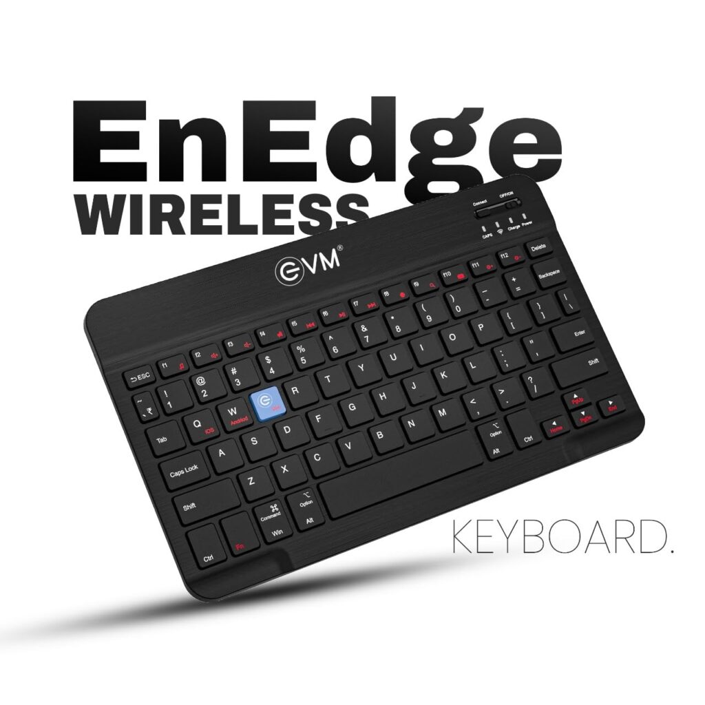 EVM EnEdge 9.7 inch Wireless Rechargeable Keyboard - Bluetooth 5.0 with Type-C Interface, Ultra-Slim & Lightweight, Compatible with Tablets, Smartphones WLKM